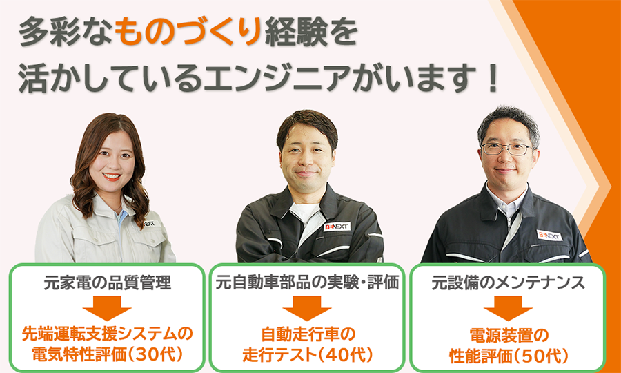 多彩なモノづくり経験を活かしているエンジニアがいます!